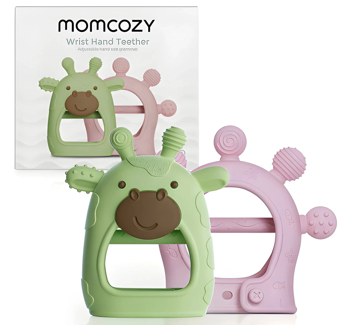 2-Pack Baby Silicone Wristband Teethers with Adjustable Strap & Textured Surfaces