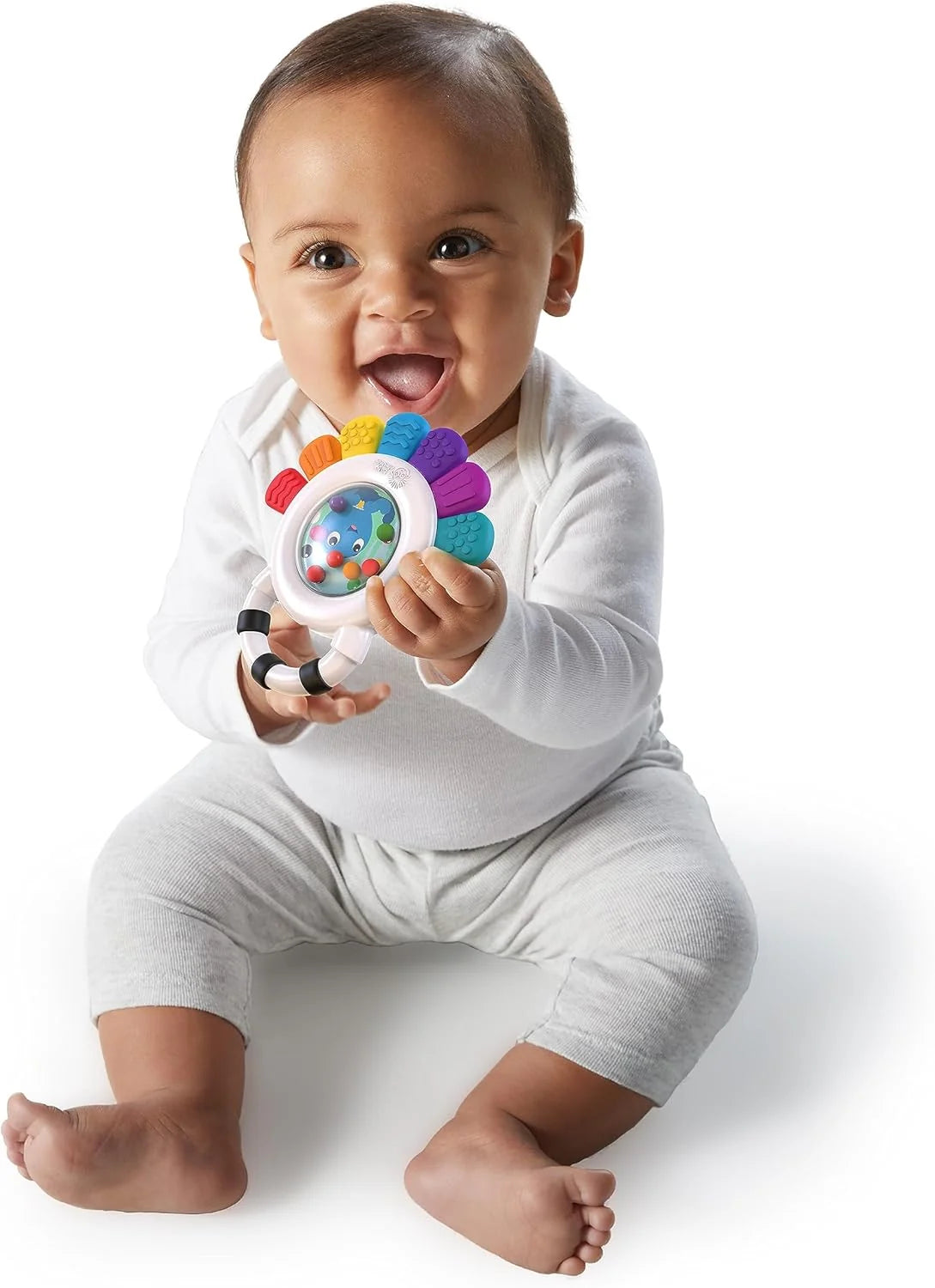 Outstanding Opus the Octopus Sensory Rattle & Teether Multi-Use Toy, BPA Free & Chillable, 3 Months & Up, Multicolored