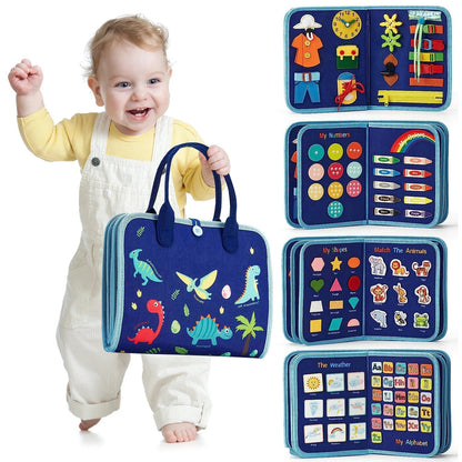 Montessori Busy Book Educational Toys for Toddler Portable Activity Travel Board Fine Motor Skills Early Education Learing Toys