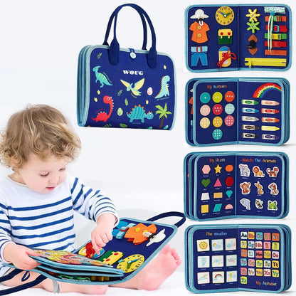 Montessori Busy Book Educational Toys for Toddler Portable Activity Travel Board Fine Motor Skills Early Education Learing Toys