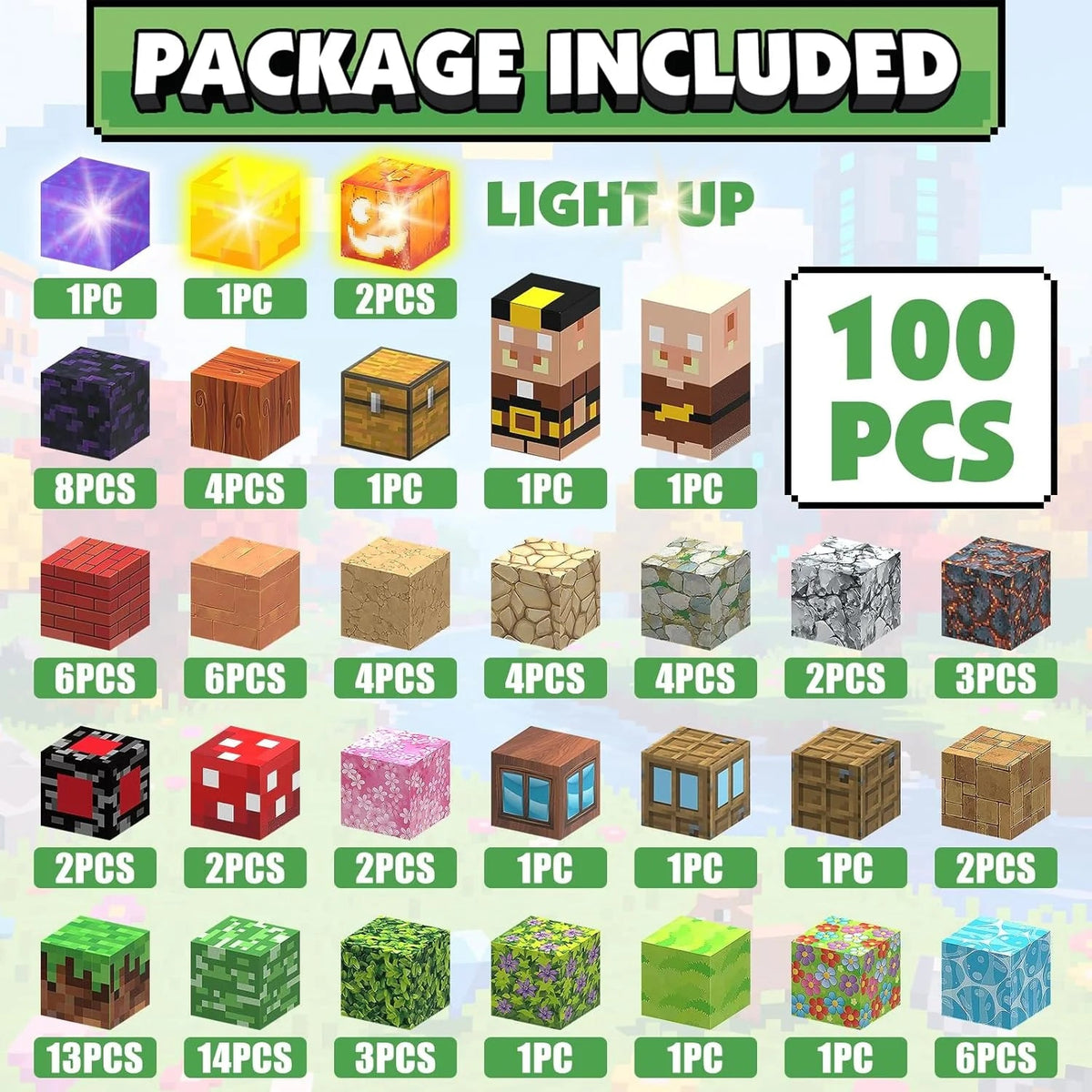 Magnetic Building Blocks, Magnetic Blocks STEM Construction Toys, Montessori Sensory Stacking Toys for Toddlers, Magnet Cubes with Light Blocks, Christmas Birthday Gifts for Kids Age 3 4 5 6 7 8-12