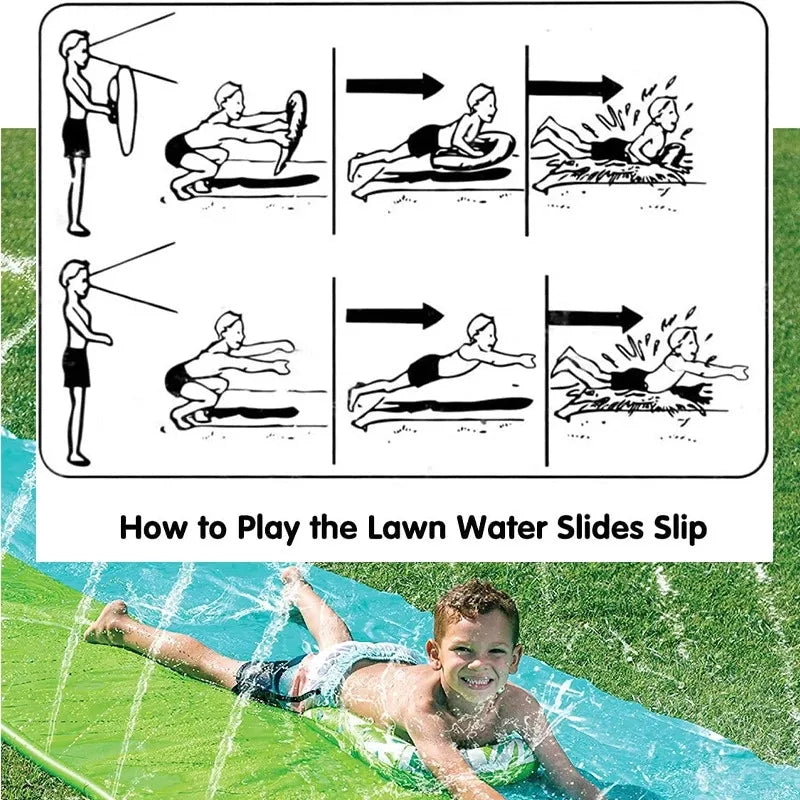 Outdoor Courtyard Lawn Inflatable Toys Water Slide Summer Garden Water Toy Family Friend Interactive Sprinkle Water Sliders Gift