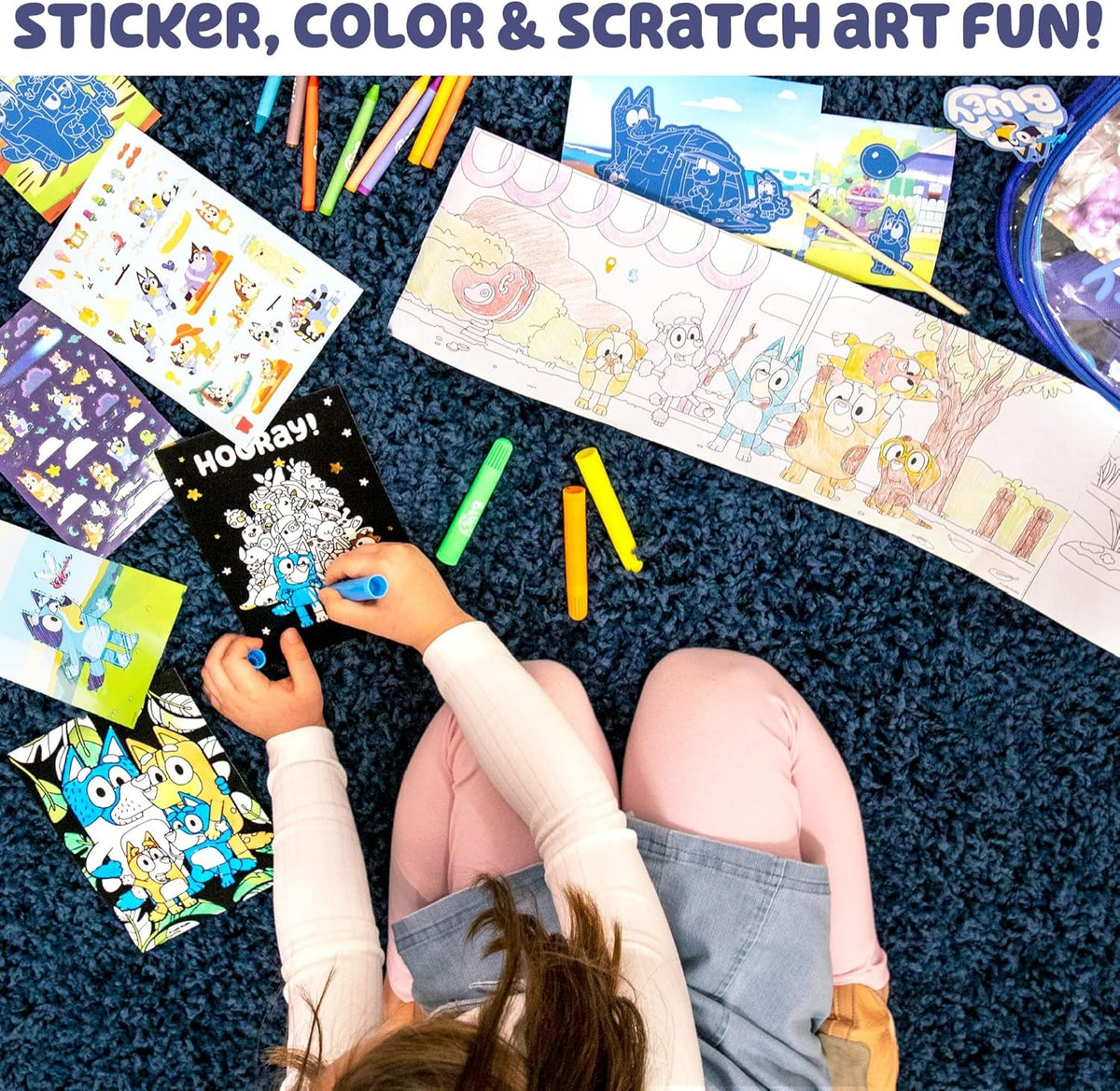 Ultimate Activity Backpack, 10+ Activities, Includes Backpack with 4 Sticker Suncatchers with 4 Suction Cups, 4 Surprise Scratch Arts, 2 Velv-Its Posters, 1 Coloring Roll, 4 Markers, Kid Gifts