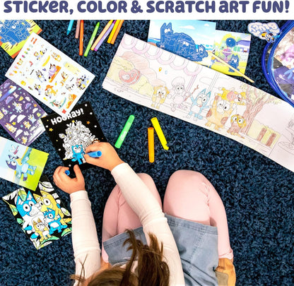 Ultimate Activity Backpack, 10+ Activities, Includes Backpack with 4 Sticker Suncatchers with 4 Suction Cups, 4 Surprise Scratch Arts, 2 Velv-Its Posters, 1 Coloring Roll, 4 Markers, Kid Gifts