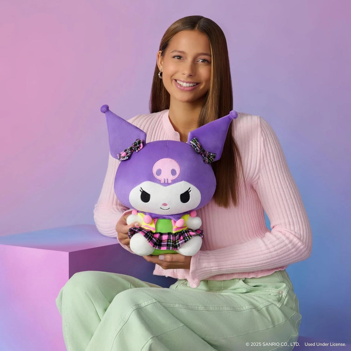Hello Kitty and Friends, 12-Inch Kuromi Neon Plush - Officially Licensed Sanrio Product from Ages 6+