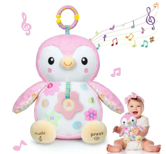 Fuzqq Musical Penguin Plush with Rattle & Crinkle Sounds