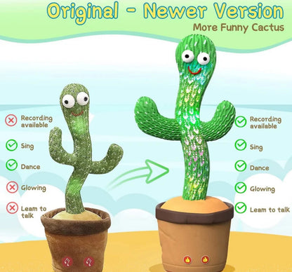 Dancing Cactus Plush Toy with Voice Recording, Singing & Repeating Function