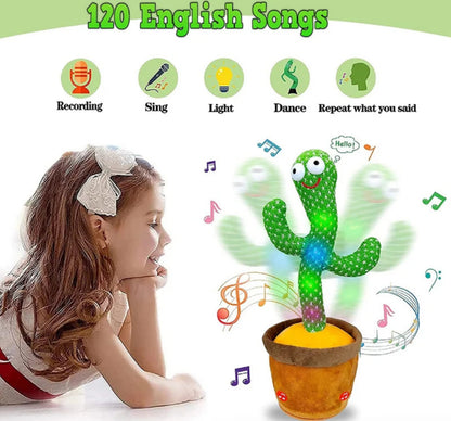 Dancing Cactus Plush Toy with Voice Recording, Singing & Repeating Function