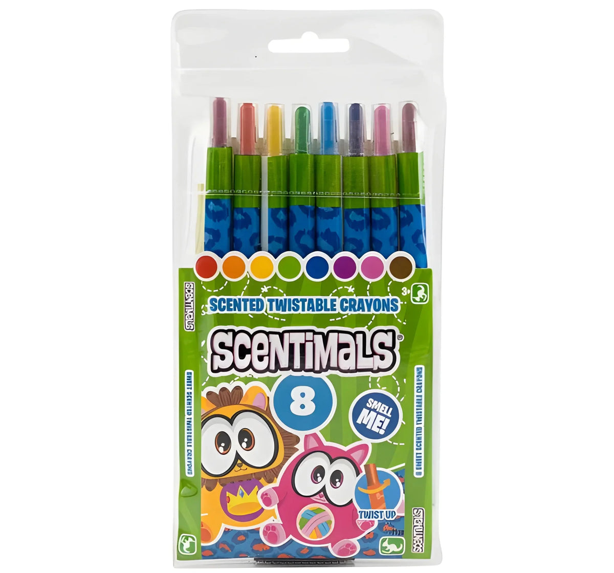 8 Pack Scented Twistable Crayons for Kids with No-Sharpening Design