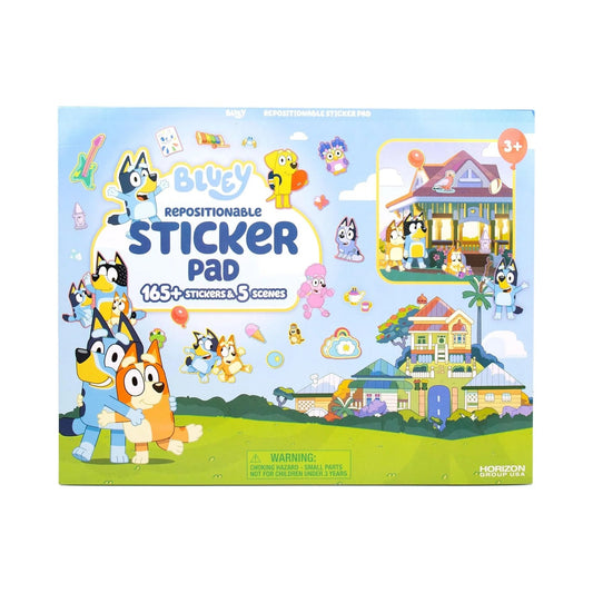 Repositionable Sticker Pad, over 165 Removable Stickers & 5 Play Scenes, Jumbo Sticker Pad, Bluey Toys for Kids Ages 3 & Up