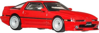 Premium Car Culture Collectible Toy Car, 1:64 Scale Die-Cast Toyota Supra A70, Ronin Run 2 Vehicle with Real Riders Tires