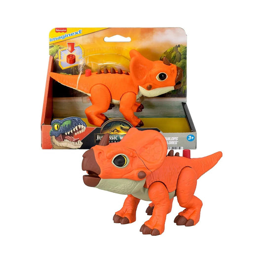 Imaginext Jurassic World Dinosaur Action Figure with Kid-Activated Motion & Growing Spikes, 7.75-Inch Aquilops Dino Toy
