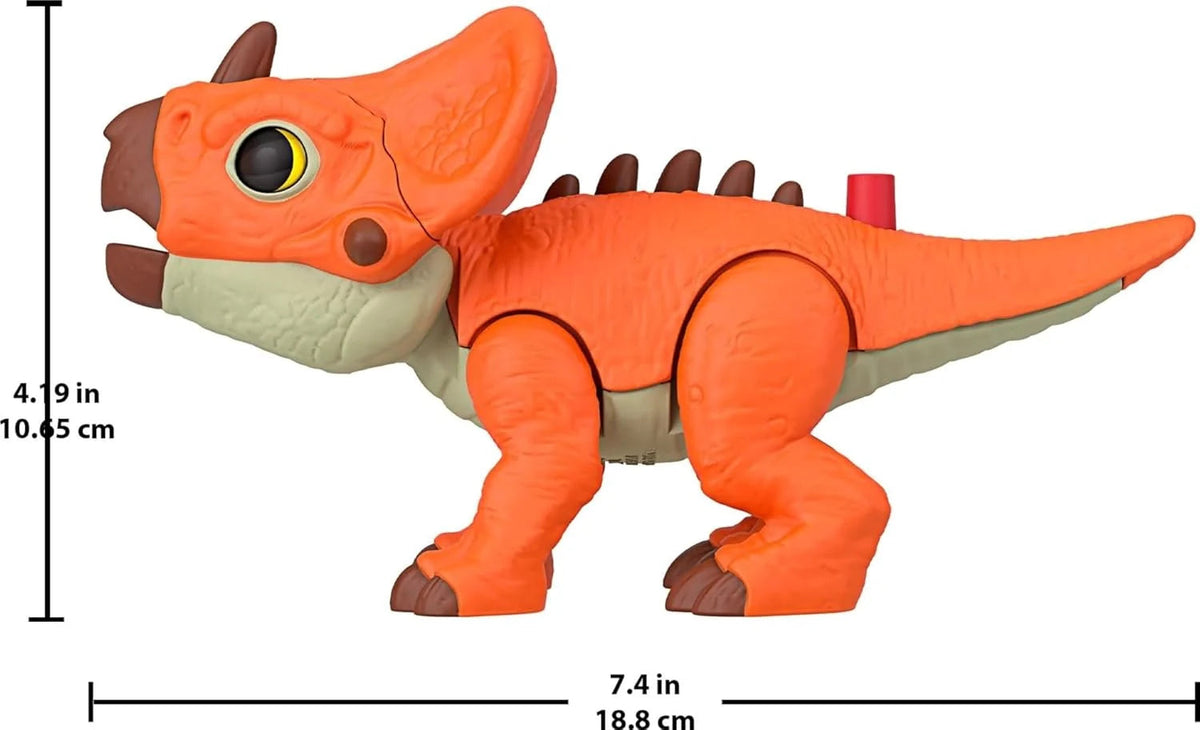 Imaginext Jurassic World Dinosaur Action Figure with Kid-Activated Motion & Growing Spikes, 7.75-Inch Aquilops Dino Toy